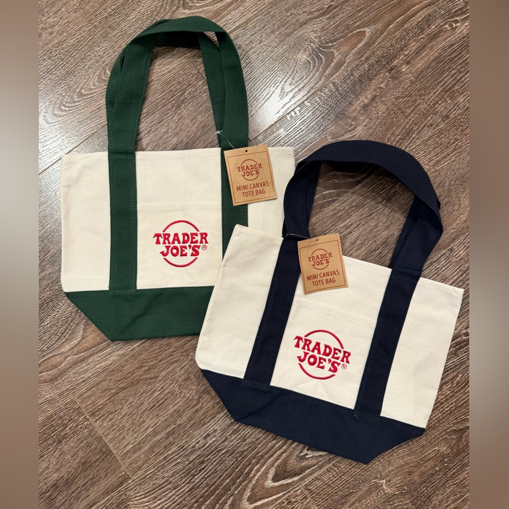 Trader Joe's Mini Canvas Tote Bag Set